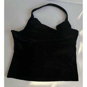 Anthropologie Womens Cowl Neck Velvet Top S Black Mob Wife Coquette Whimsygoth